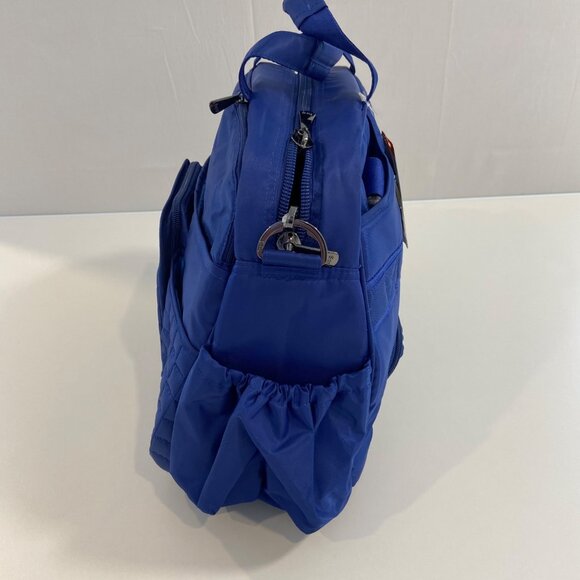 Lug Tuk Tuk Quilted Blue Nylon Carryall or Diaper Bag With Multiple Pockets & Ad - Picture 9 of 10
